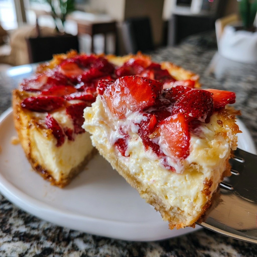 Erdbeerkuchen mit Pudding