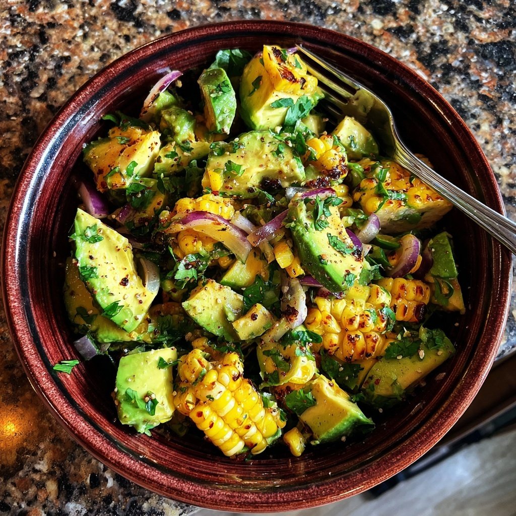 Salat Zum Grillen Mit Avocado Und Mais