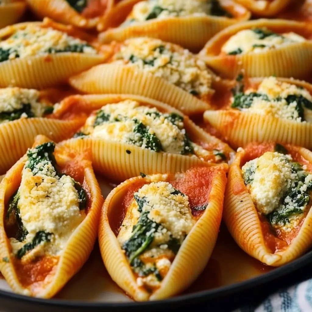EASY Ricotta Cheese and Spinach Stuffed Pasta Shells