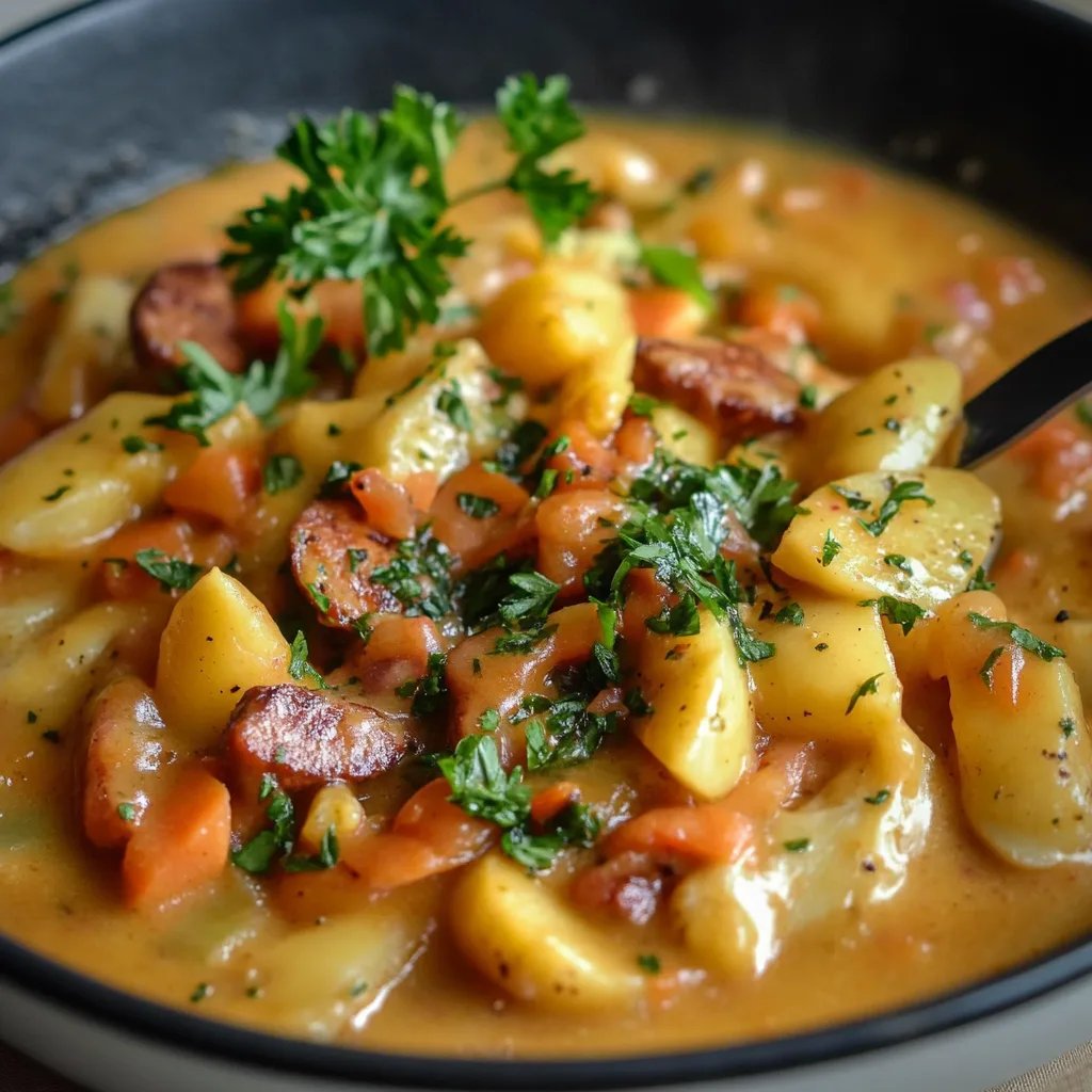 Kartoffeleintopf mit Würstchen