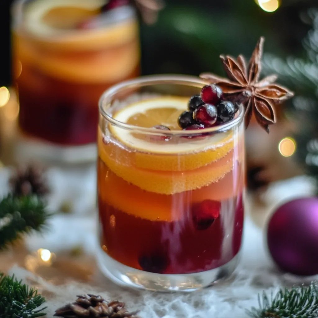 Alkoholfreie Winterbowle mit Saft für Weihnachten