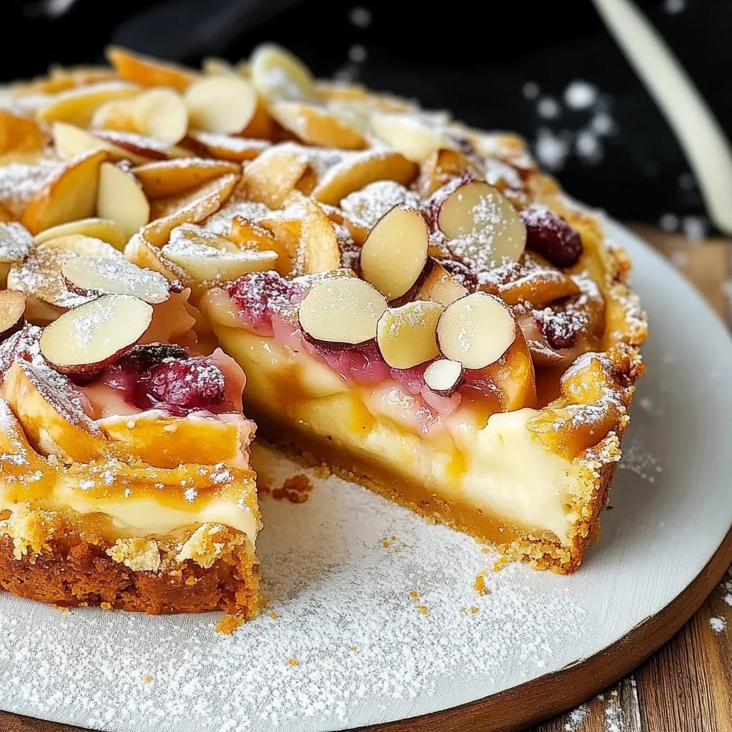 Zwetschgenkuchen mit Pudding und Mandelkruste