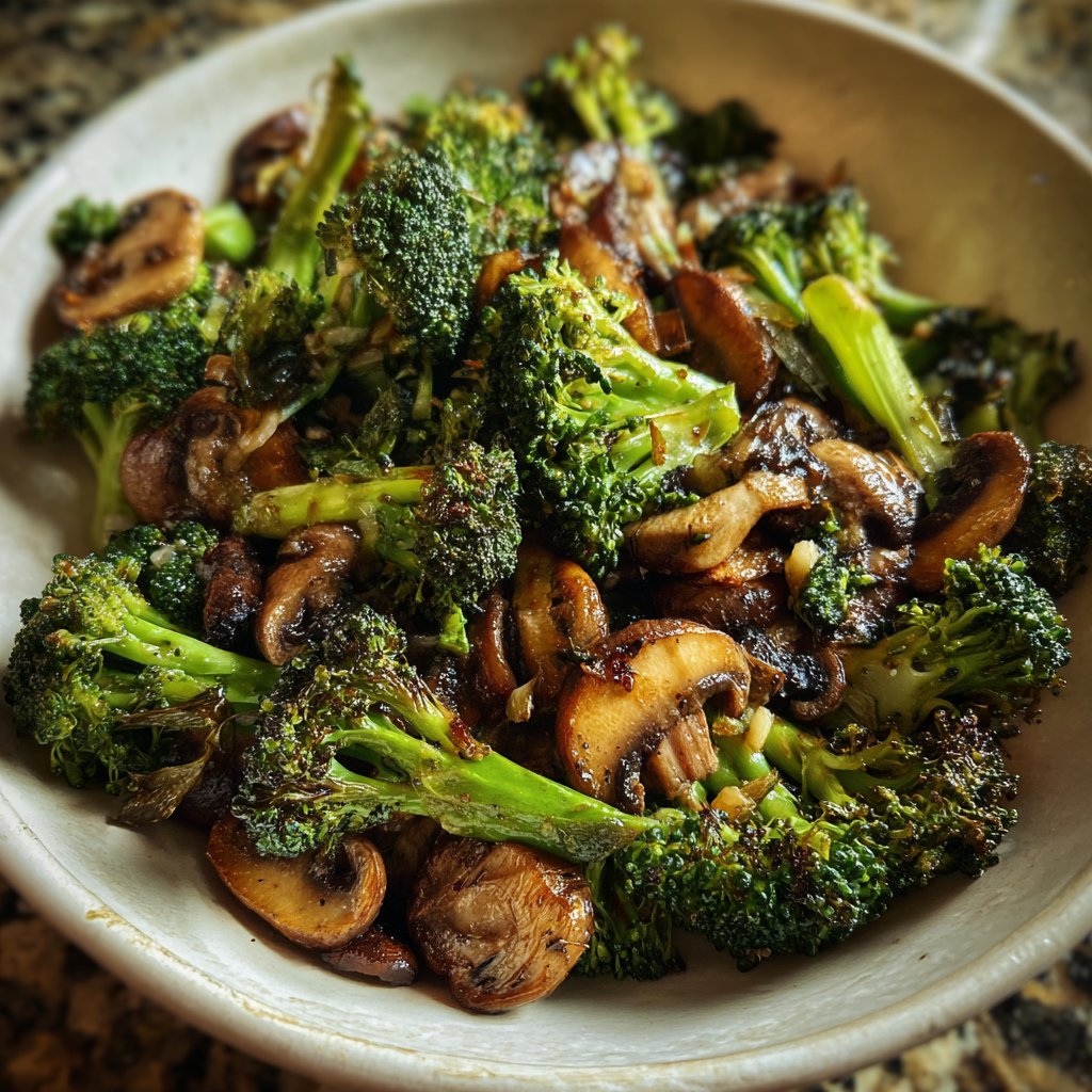 Brokkoli Pfanne Mit Pilzen