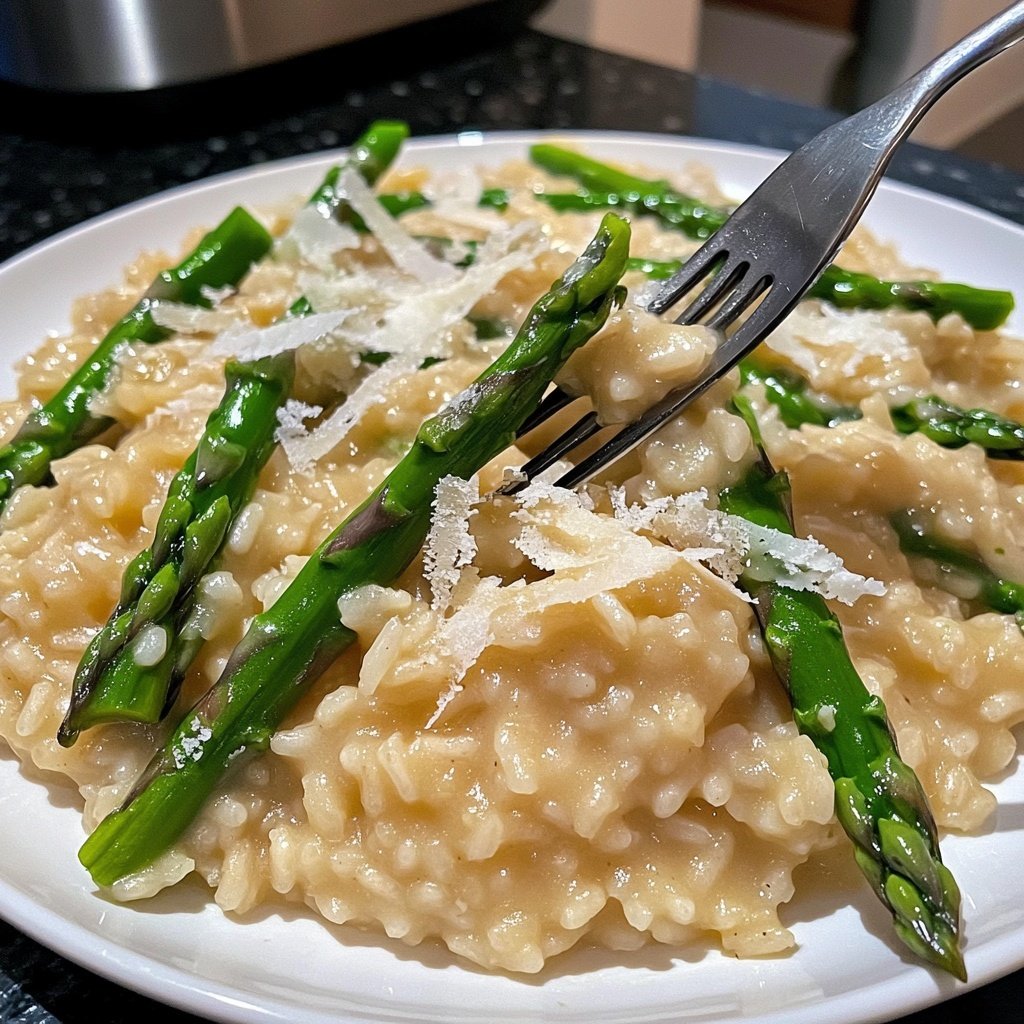 Risotto mit grünem Spargel