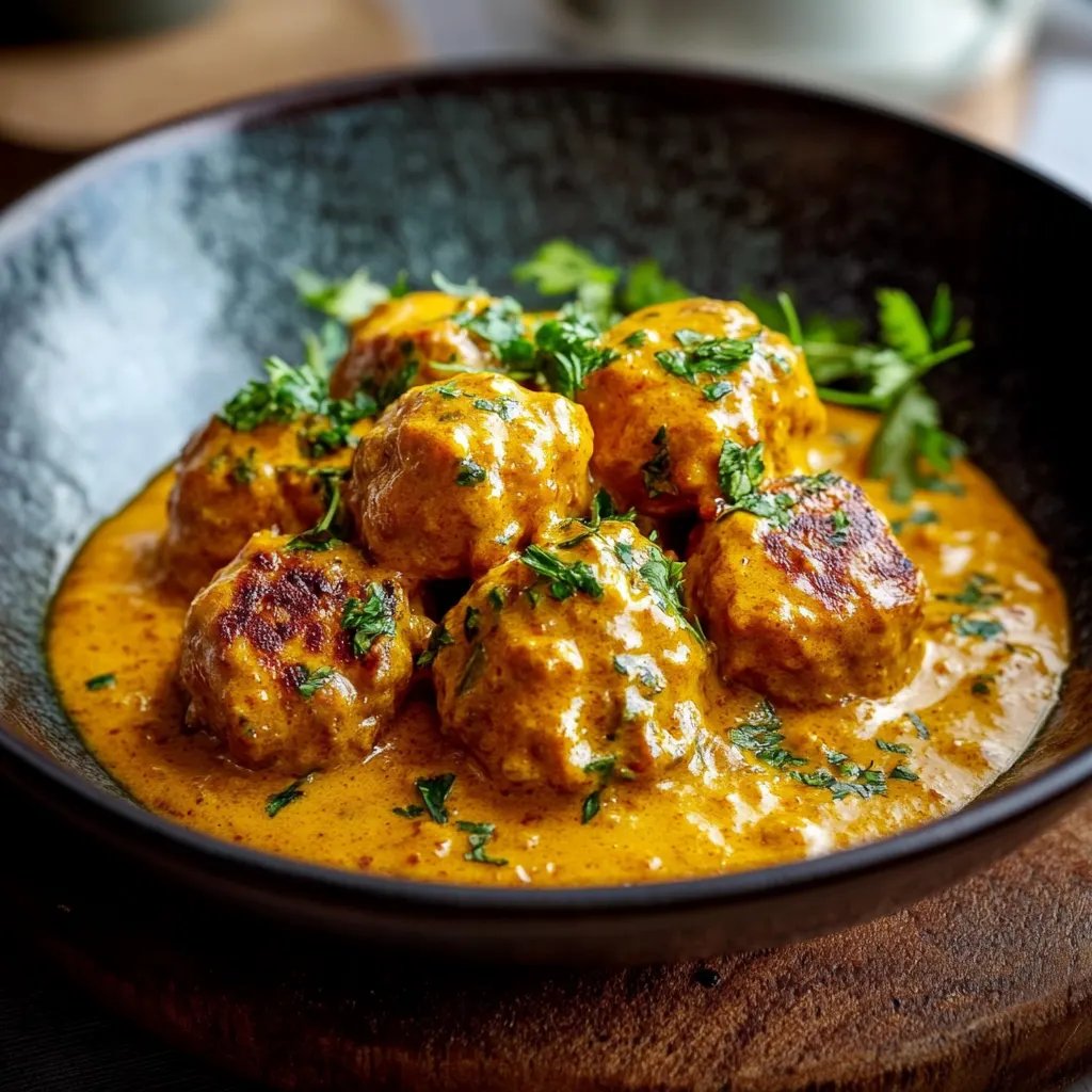 Linsenbällchen in Curry-Sauce